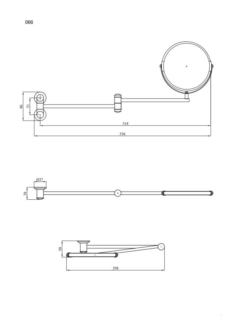 Lustro obrotowe długie ANDEX Classic 066CC chrom