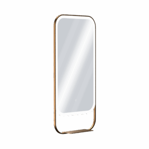 Mila Light lustro łazienkowe 100×50 cm z półką, oświetlenie LED mata grzewcza, miedziany szczotkowany