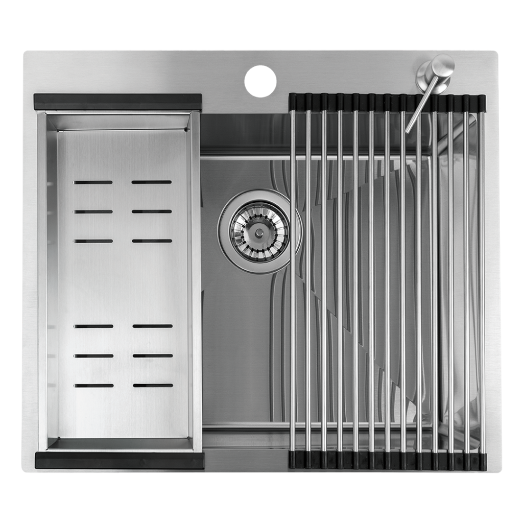 Malawi – zlewozmywak 1-komorowy, zestaw z akcesoriami