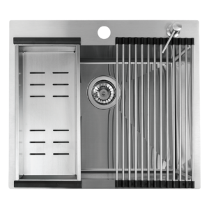 Malawi – zlewozmywak 1-komorowy, zestaw z akcesoriami