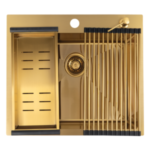 Malawi – zlewozmywak 1-komorowy, zestaw z akcesoriami