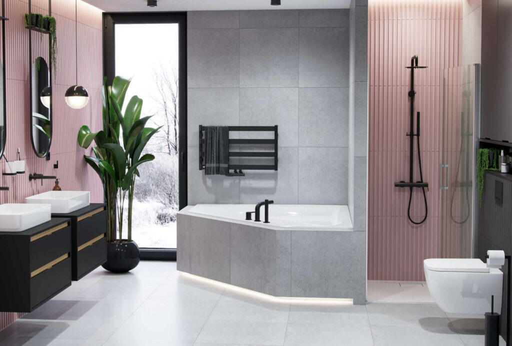 Mazo drzwi prysznicowe wnękowe wahadłowe 90×195 cm, powłoka Clean Control, chrom