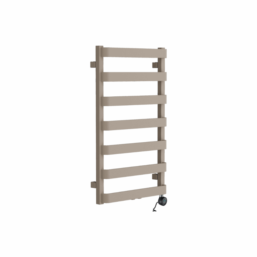 Meteor grzejnik łazienkowy elektryczny 85×50 cm z grzałką elektryczną 400W, cappuccino