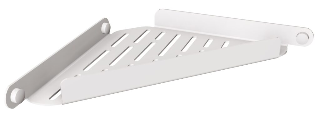 Mydelniczka ażurowa narożna ANDEX Technic 316B stal nierdzewna biała