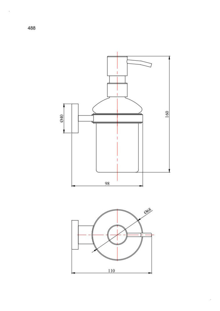 Mydelniczka na mydło w płynie ANDEX Norwegian 488SG stal nierdzewna polerowana