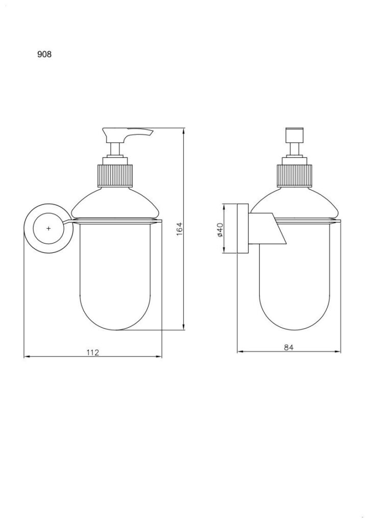 Mydelniczka na mydło w płynie ANDEX Novel 908SG stal nierdzewna polerowana