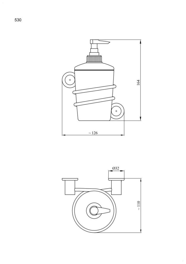 Mydelniczka na mydło w płynie ANDEX Sanibella 530CC chrom