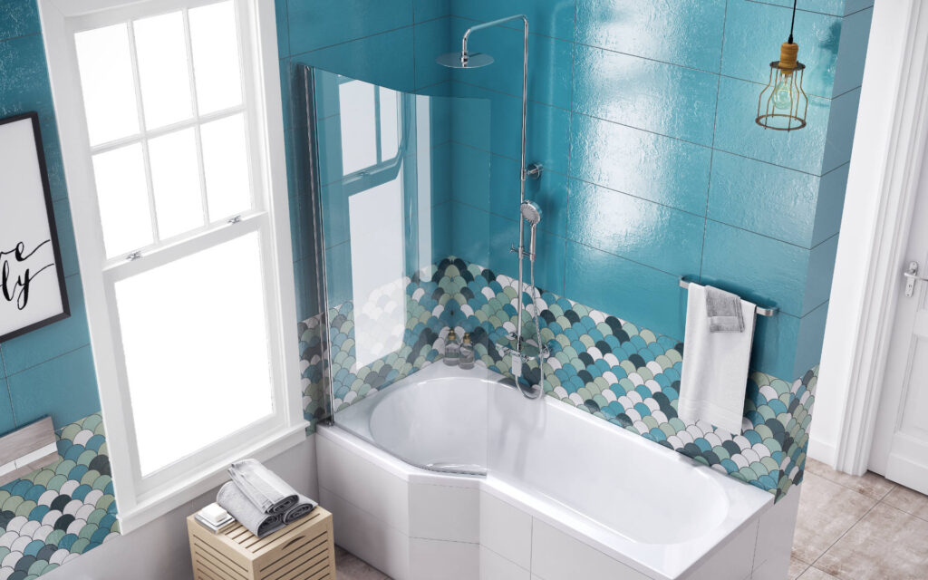 Be Spot parawan nawannowy gięty 75x140cm 1-częściowy lewy, chrom