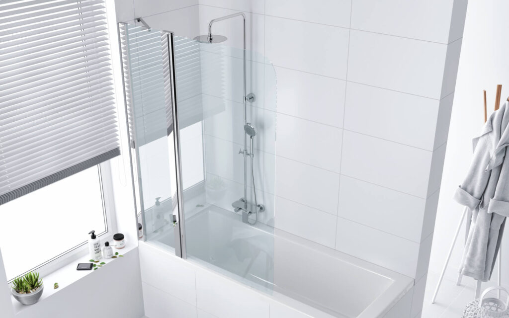 Seria 900 parawan nawannowy 100×145 cm 2-częściowy lewy / prawy, chrom