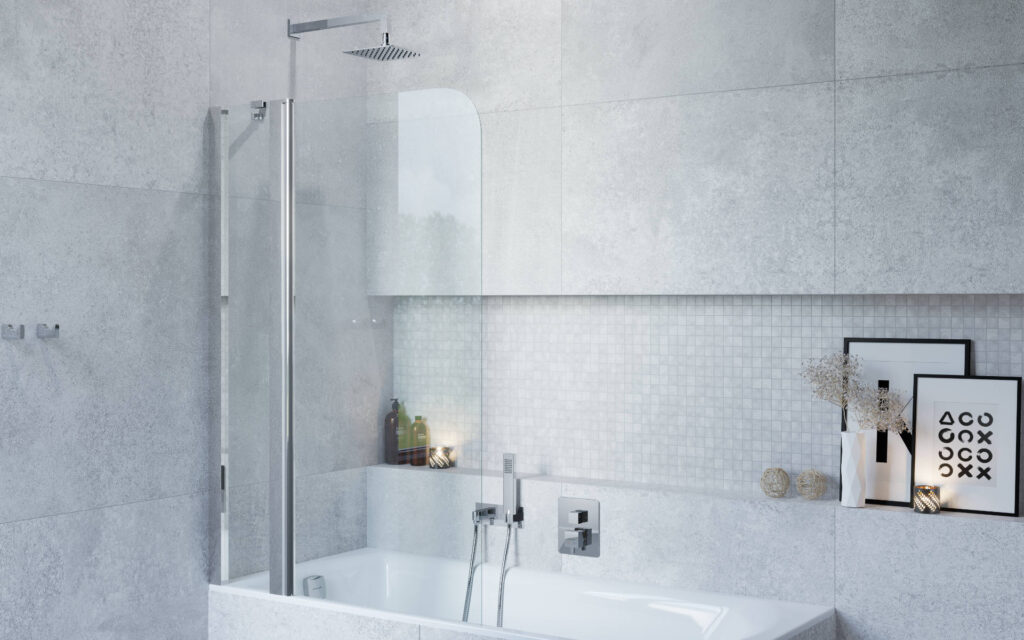 Seria 900 parawan nawannowy 100×145 cm 2-częściowy lewy / prawy, chrom