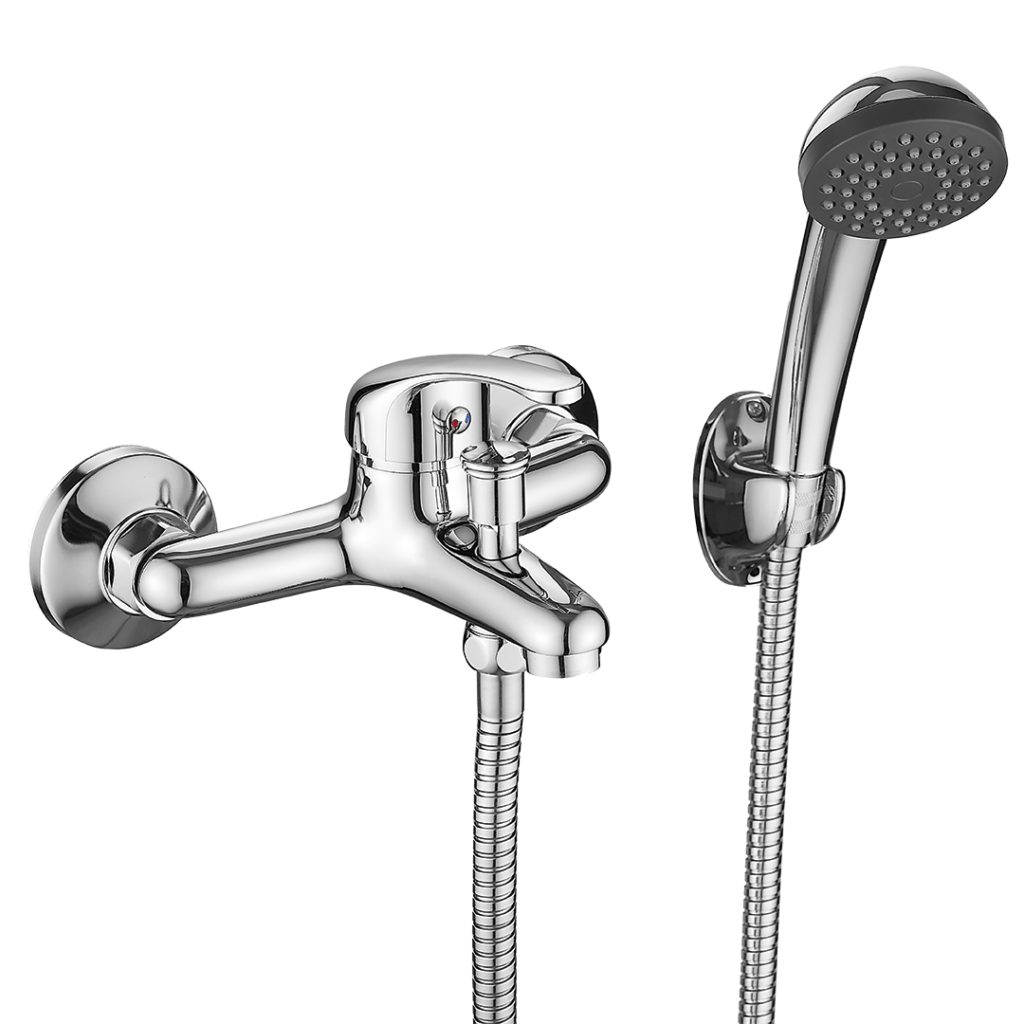 PEDRO bateria wannowa ścienna z zestawem natryskowym