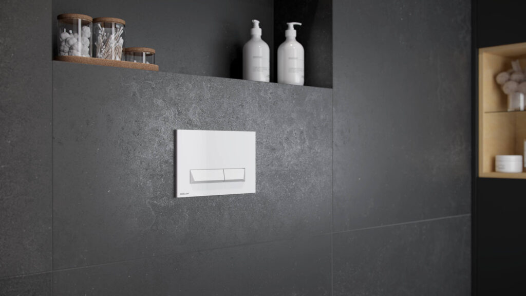 Platto przycisk spłukujący do stelaża podtynkowego WC Shiro 2.0, biały połysk