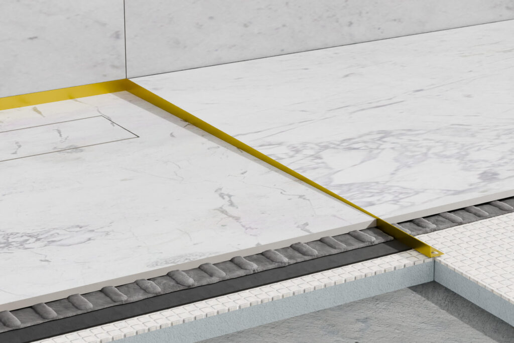 Profil brodzikowy 120 cm, spadkowy prawy stal nierdzewna, złoty, polerowany