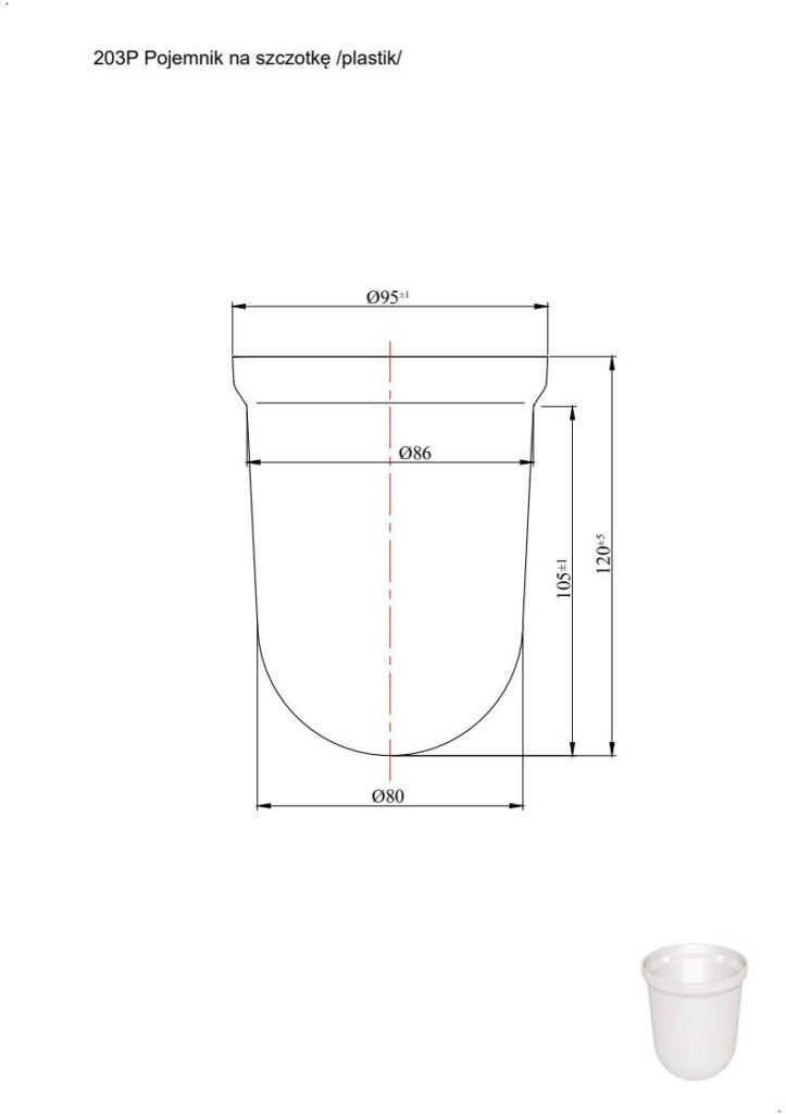 Pojemnik plastikowy na szczotkę ANDEX 203P