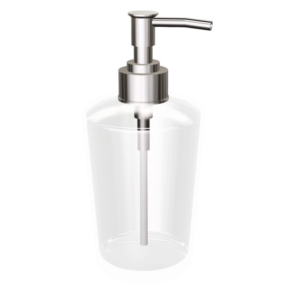 Pojemnik szklany na mydło w płynie ANDEX 204S chrom