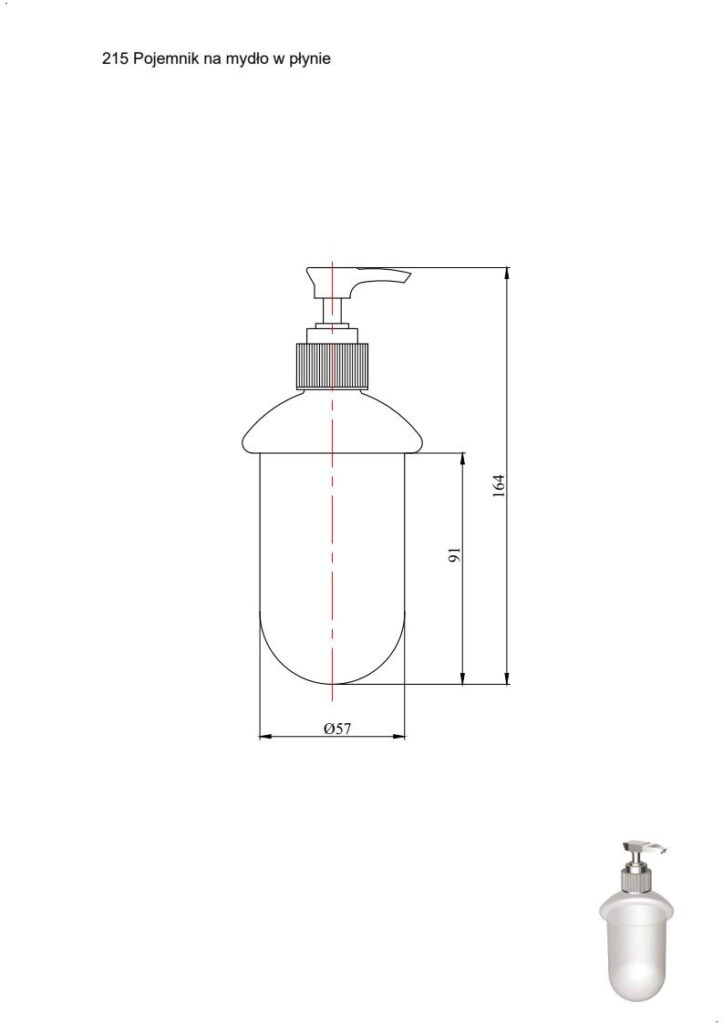 Pojemnik szklany na mydło w płynie ANDEX 215