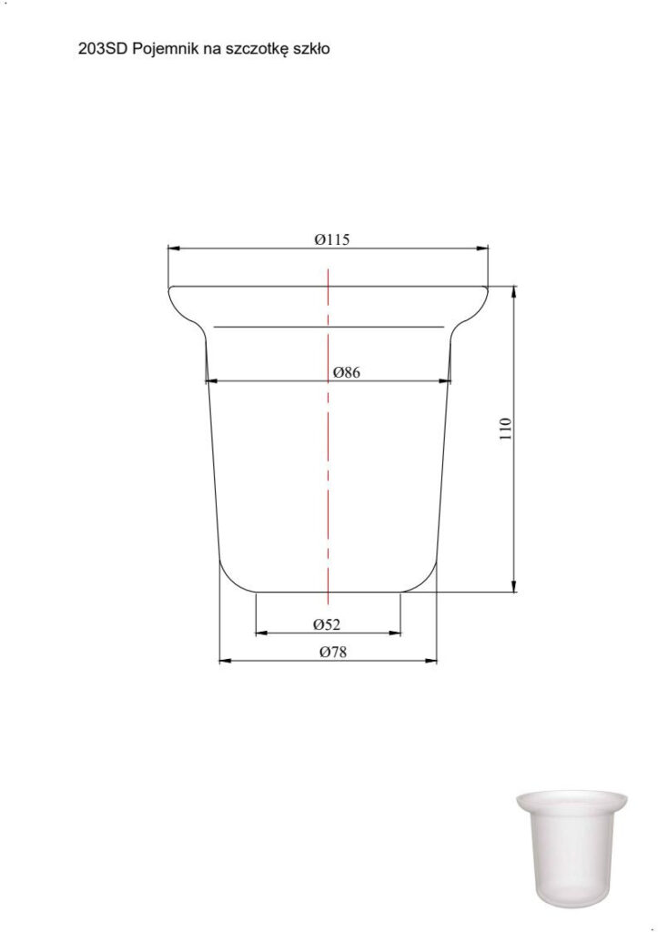 Pojemnik szklany na szczotkę ANDEX 203SD matowy