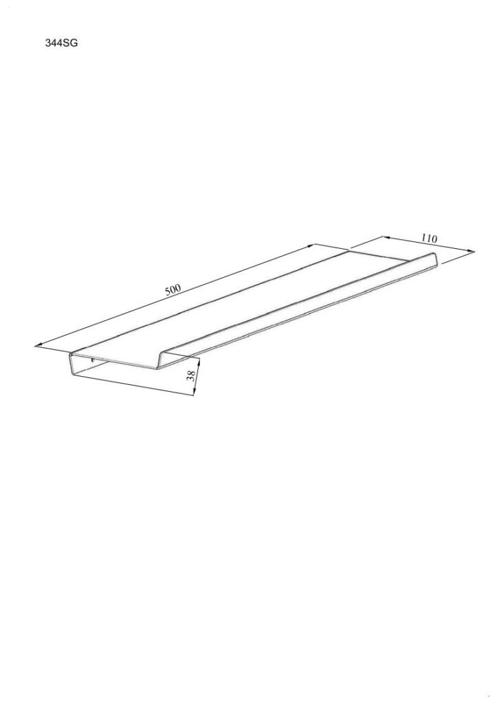 Półka 50 cm ANDEX Technic 344NG stal nierdzewna czarna