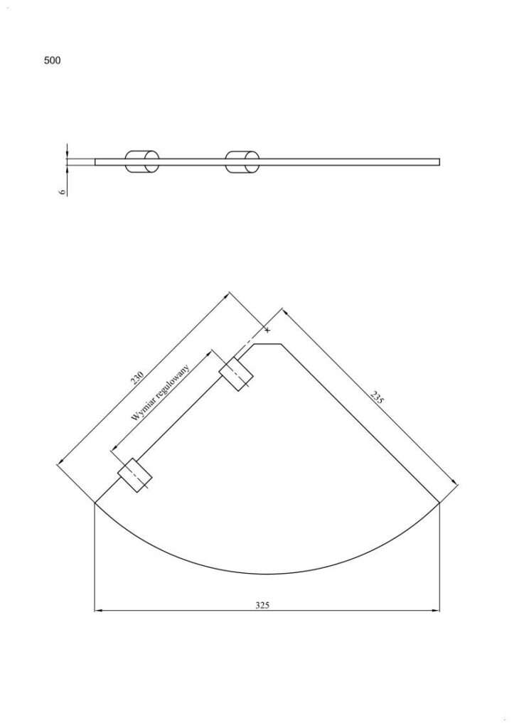 Półka łazienkowa narożna ANDEX Sanibella 500CC chrom
