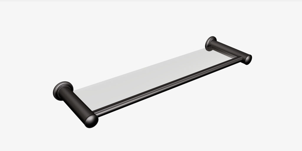 Półka łazienkowa szklana 50 cm ANDEX Classic 001/50NG czarna