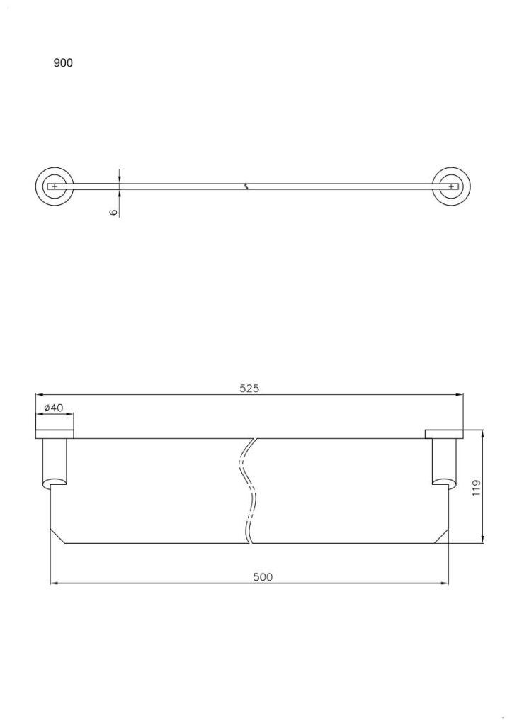 Półka łazienkowa szklana długość 50 cm ANDEX Novel 900SG stal nierdzewna polerowana
