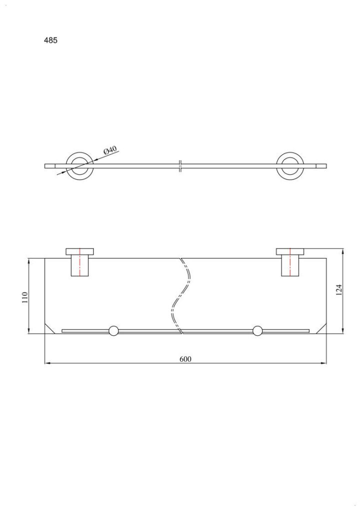 Półka łazienkowa z ramką 60 cm ANDEX Norwegian 485SG stal nierdzewna polerowana