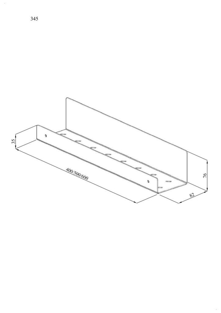 Półka pod prysznic 50cm ANDEX Technic 345/50B stal nierdzewna biała