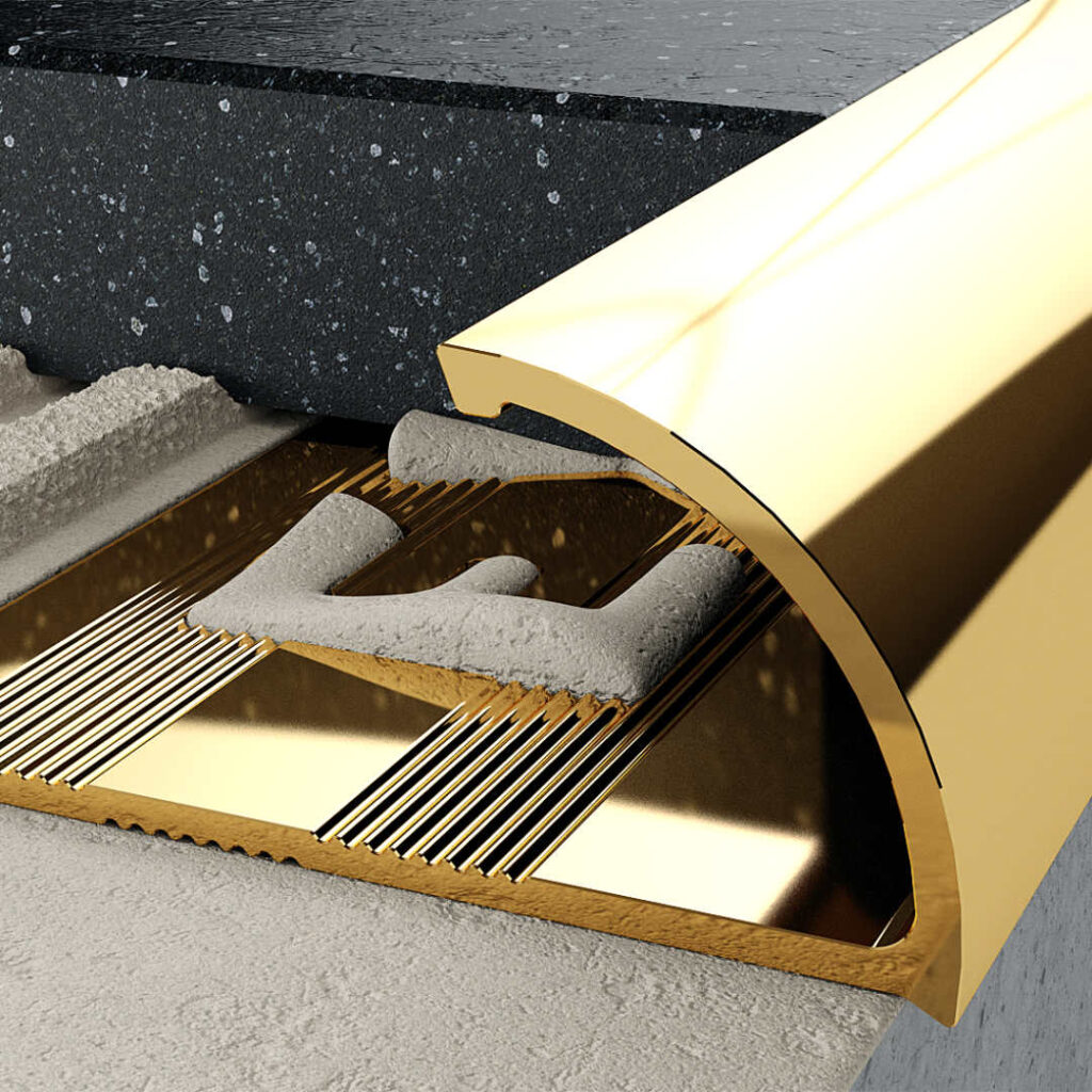 Profil C krawędziowy 8 mm długość 250 cm, aluminiowy, elektropoler złoty