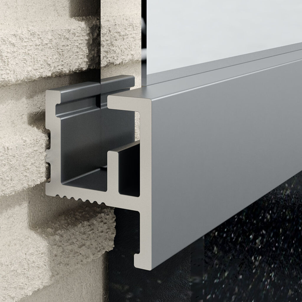 Profil LQ płaski do luster, 9,5 / 12 mm długość 265 cm, aluminiowy, anodowany srebrny