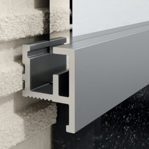 Profil LQ płaski do luster, 9,5 / 12 mm długość 265 cm, aluminiowy, anodowany srebrny