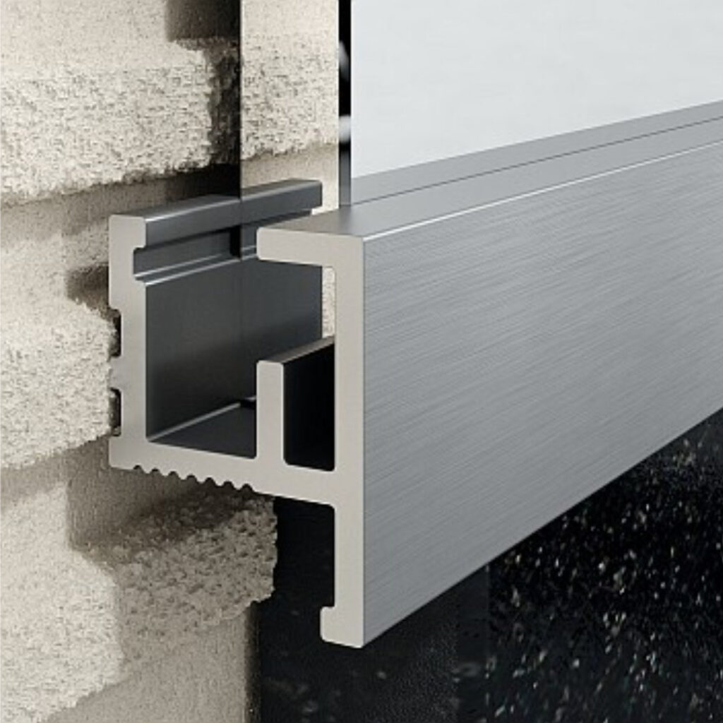 Profil LQ do luster, 9,5 / 12 mm długość 265 cm, aluminiowy, anodowany srebrny szczotkowany