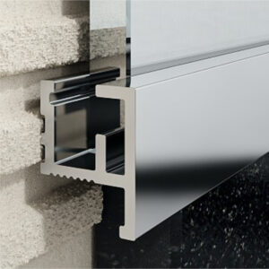 Profil LQ płaski do luster, 9,5 / 12 mm długość 265 cm, aluminiowy, elektropoler srebrny