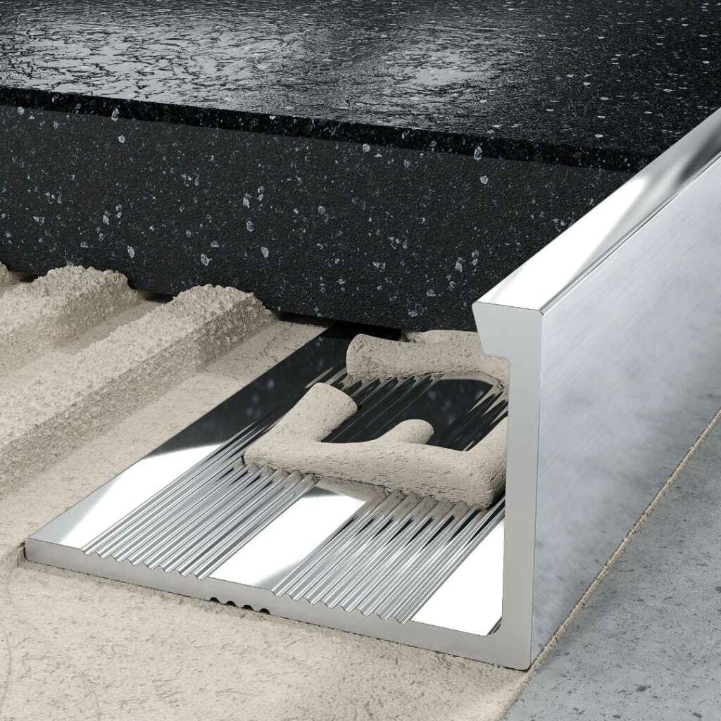 Profil L licowy prosty 10 mm długość 250 cm, aluminiowy, elektropoler srebrny szczotkowany