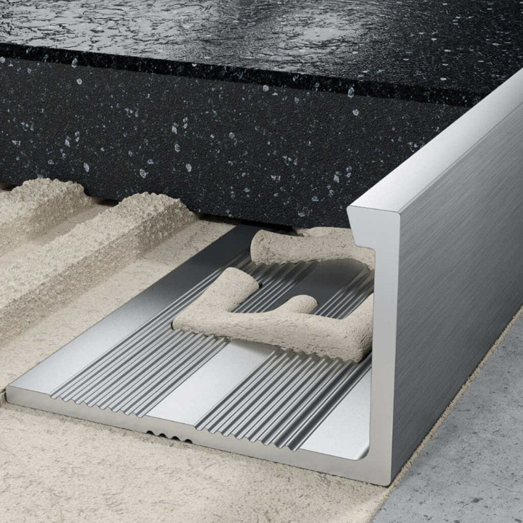 Profil L licowy prosty 10 mm długość 250 cm, aluminiowy, anodowany srebrny szczotkowany