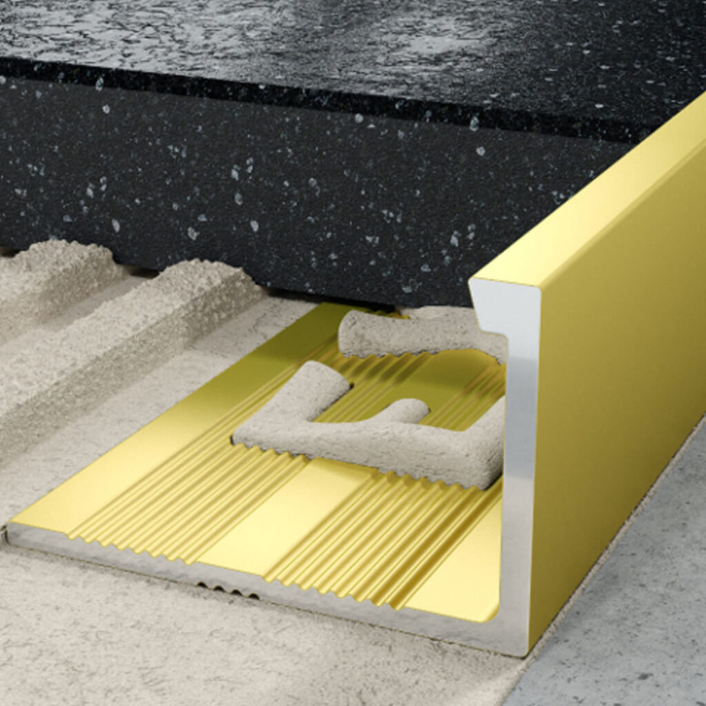 Profil L licowy prosty 10 mm długość 250 cm, aluminiowy, anodowany złoty