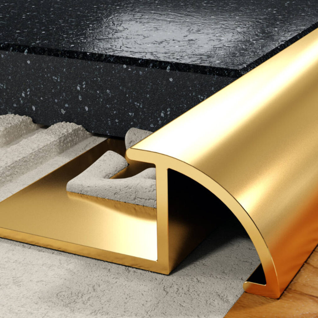 Profil N najazdowy 10 mm, długość 250 cm mosiężny, surowy