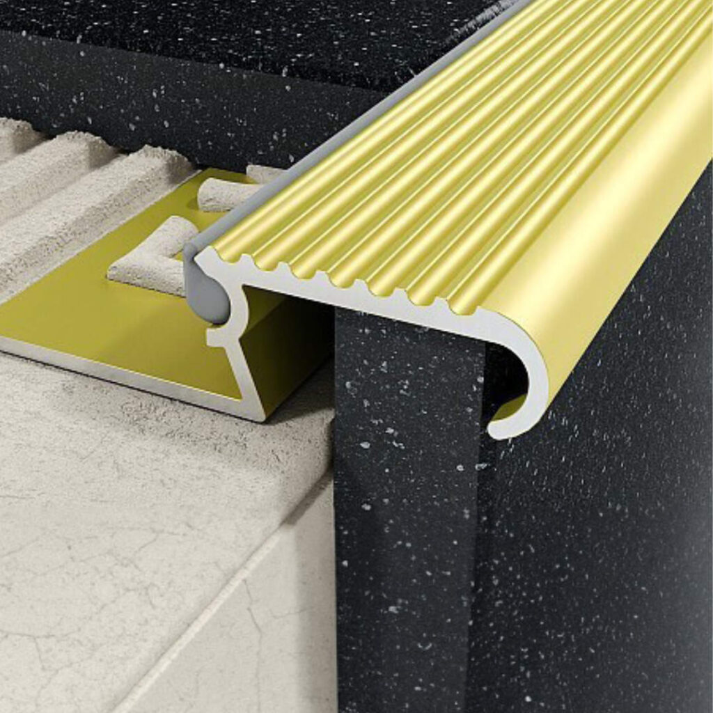 Profil Z schodowy 10 mm, długość 250 cm aluminiowy, anodowany złoty