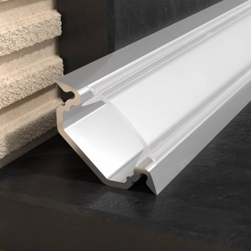 Profil PROFILED oświetleniowy z blendą 23 mm, długość 250 cm, aluminiowy, anodowany srebrny