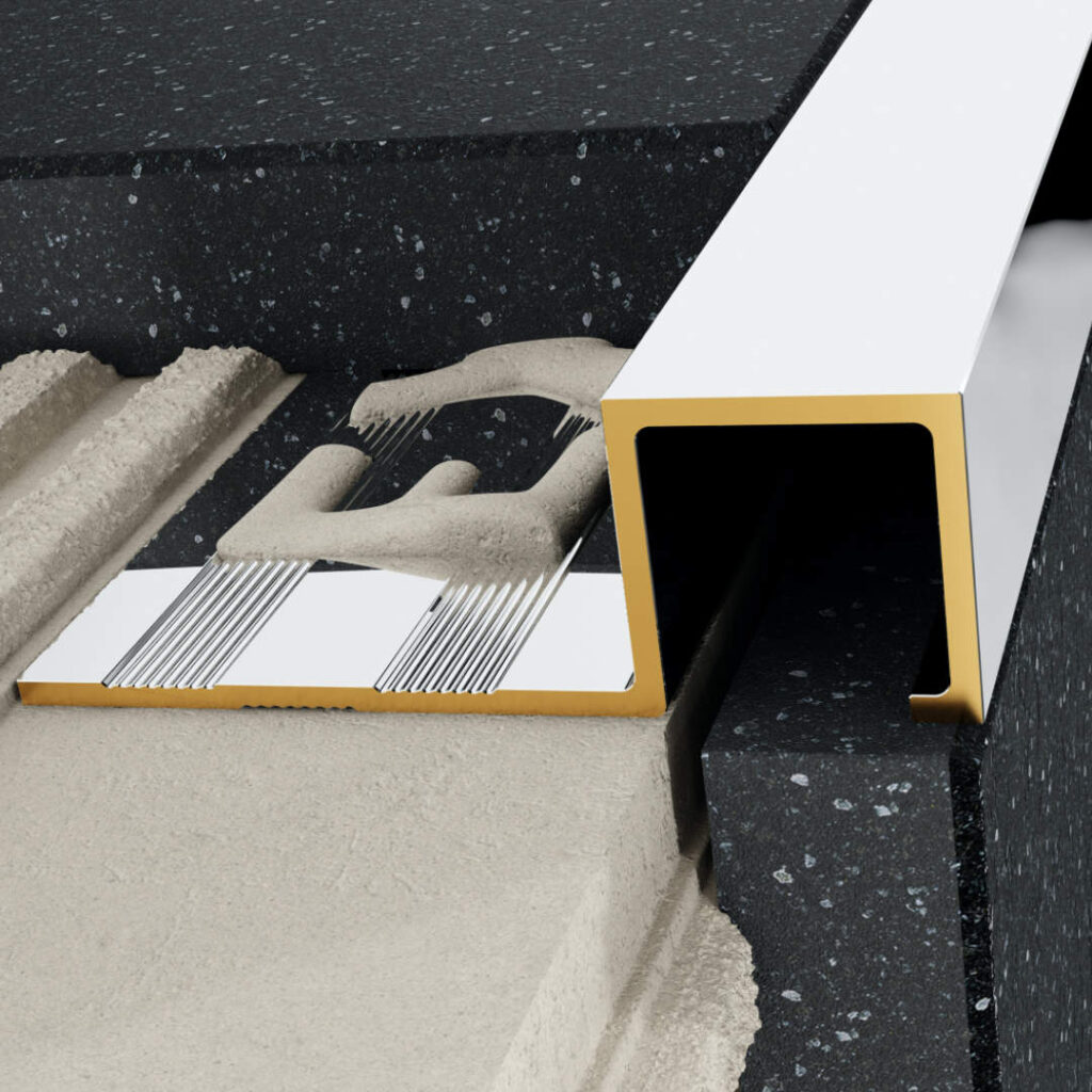 Profil Q kwadratowy 10 mm długość 200 cm mosiężny, chromowany