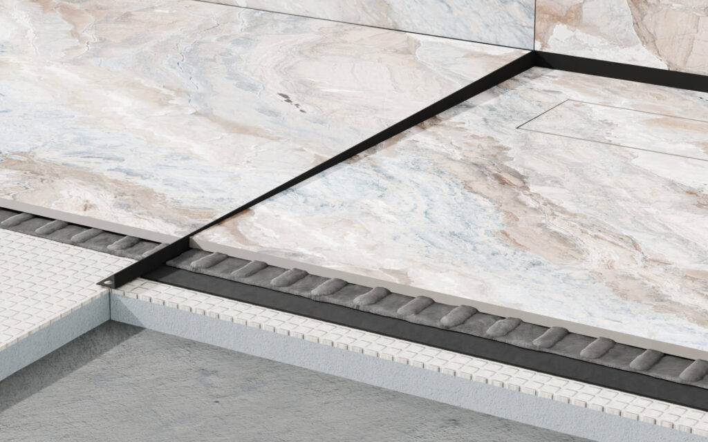 Profil brodzikowy 120 cm, spadkowy lewy stal nierdzewna, czarny mat