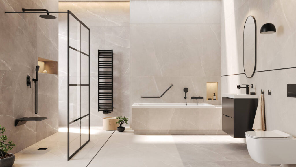 Revia lustro łazienkowe 100x50cm owalne, czarny mat