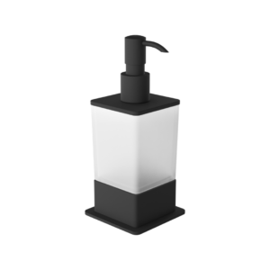 Riko dozownik do mydła w płynie stojący, czarny mat