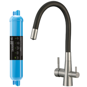 Riveco – bateria zlewozmywakowa z elastyczną wylewką + filtr mineralizujący