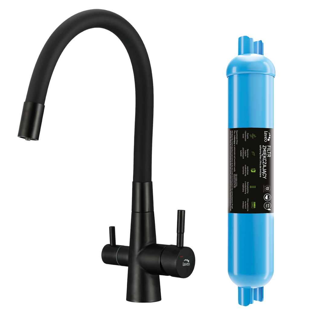 Riveco – bateria zlewozmywakowa z elastyczną wylewką + filtr zmiękczający