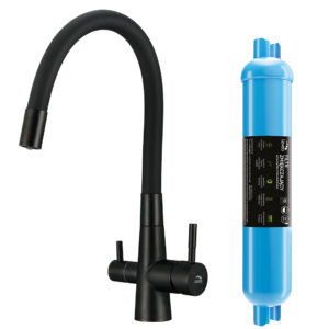 Riveco – bateria zlewozmywakowa z elastyczną wylewką + filtr zmiękczający