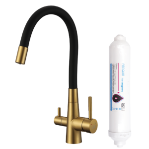 Riveco  – bateria zlewozmywakowa stojąca z elastyczną wylewką + system do filtrowania wody