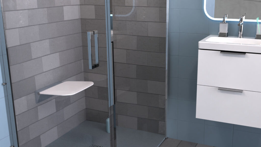 Seduro Premium siedzisko prysznicowe składane, wolnoopadające z powłoką antybakteryjną, biały