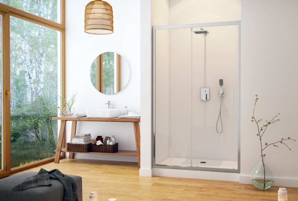 Seria 201 drzwi prysznicowe przesuwne 120 cm, Clean Control, chrom przezroczyste