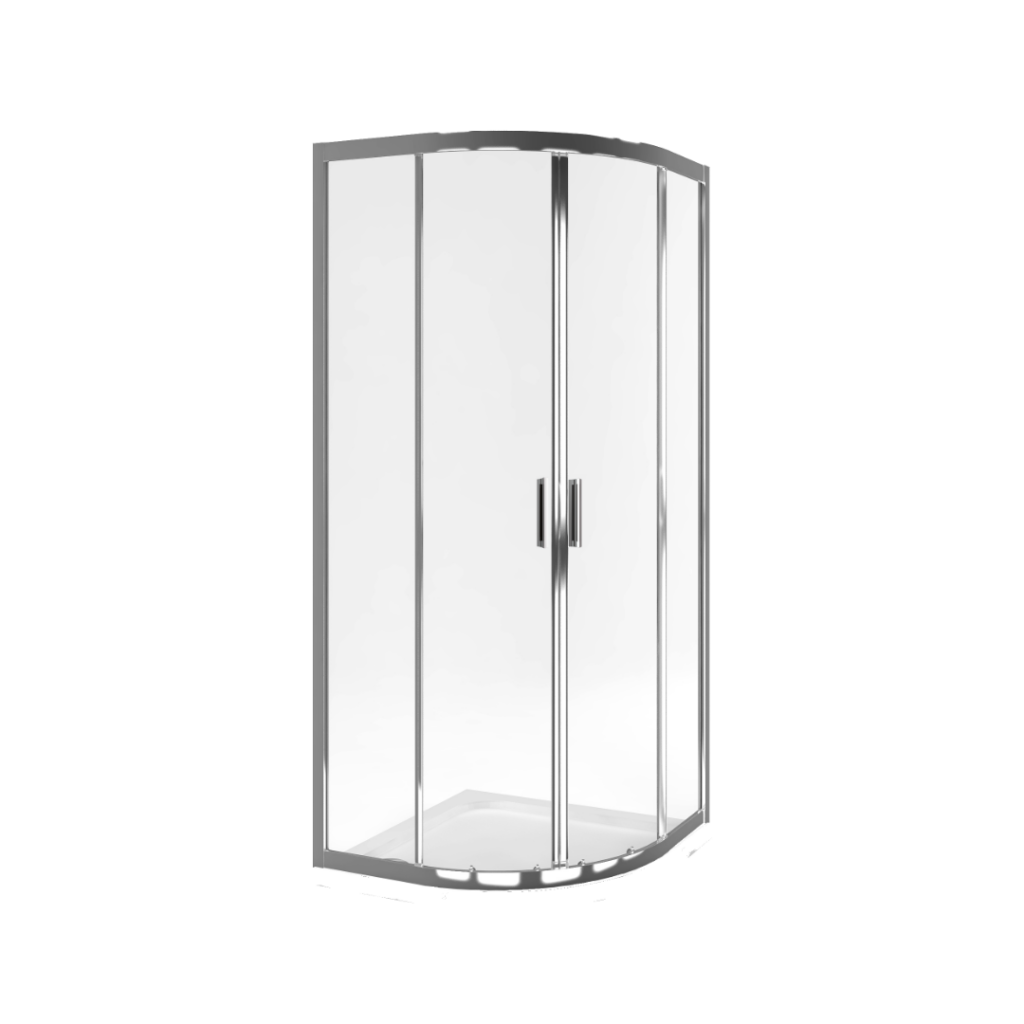 Seria 201 kabina półokrągła 80×80 cm drzwi przesuwne, powłoka Clean Control, chrom