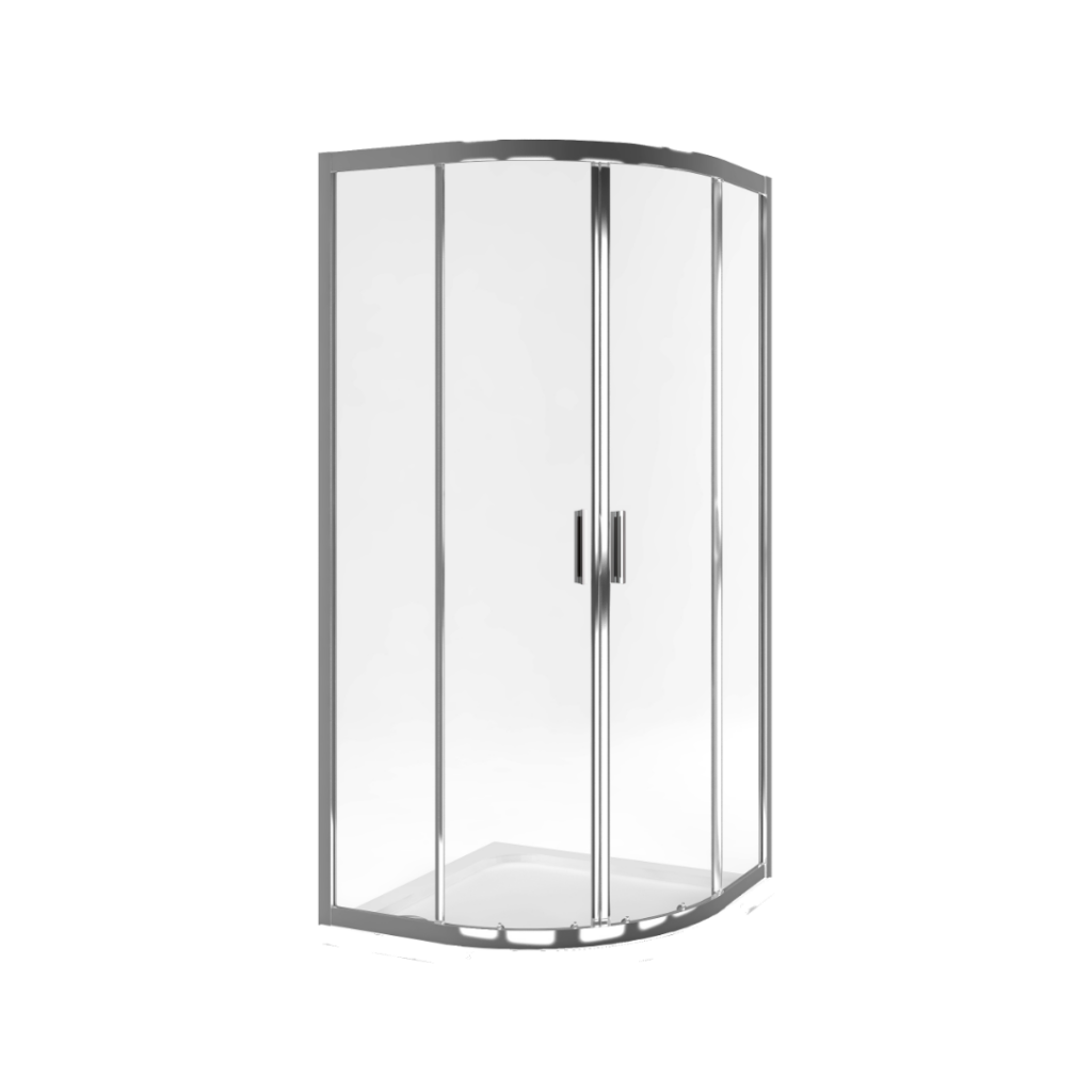Seria 201 kabina półokrągła 90×90 cm drzwi przesuwne, powłoka Clean Control, chrom